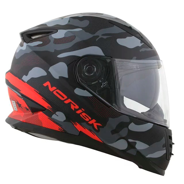 CAPACETE NORISK SOUL FF302 DESTROYER MATT BLACK/RED